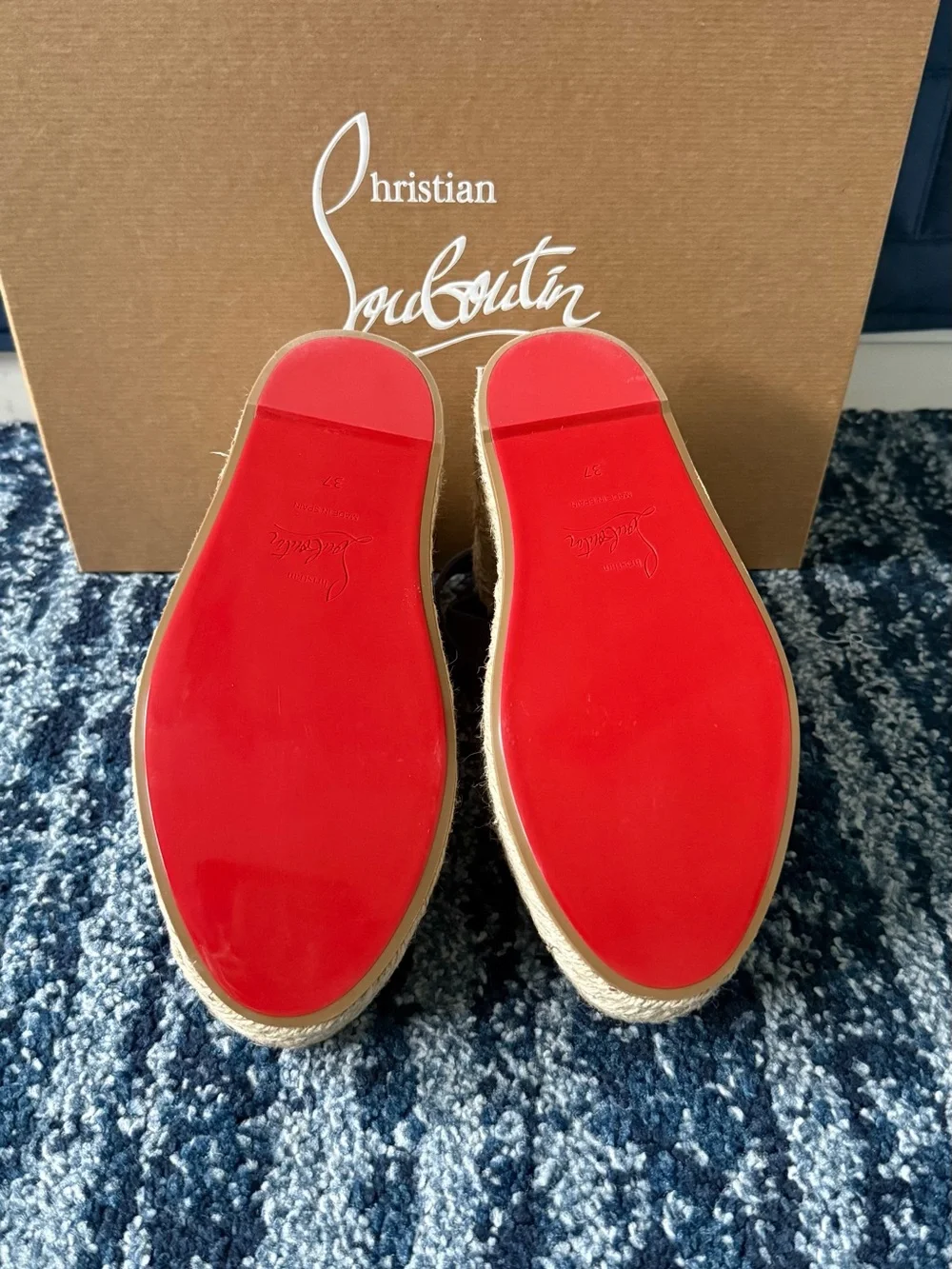 Christian Louboutin Mariza Zeppa 130 Denin Criss-Cross Espadrille Sandals